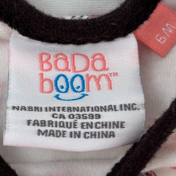 ⭒ 6M BadaBoom Ladybug All Over Print Ruffle Romper Floral Embroidered Spring ⭒ - Picture 4 of 9